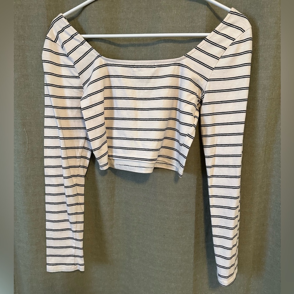 Ten Sixty Sherman: Long Sleeve Striped Crop Top